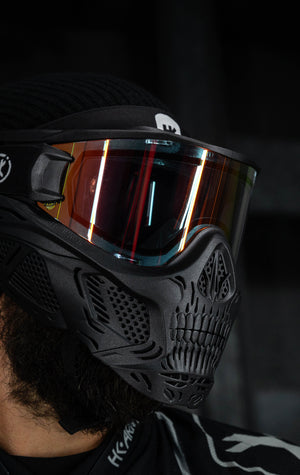 HSTL® Skull Goggle "Death" - Black w/ Fire Lens - XTREME Airsoft Superstore