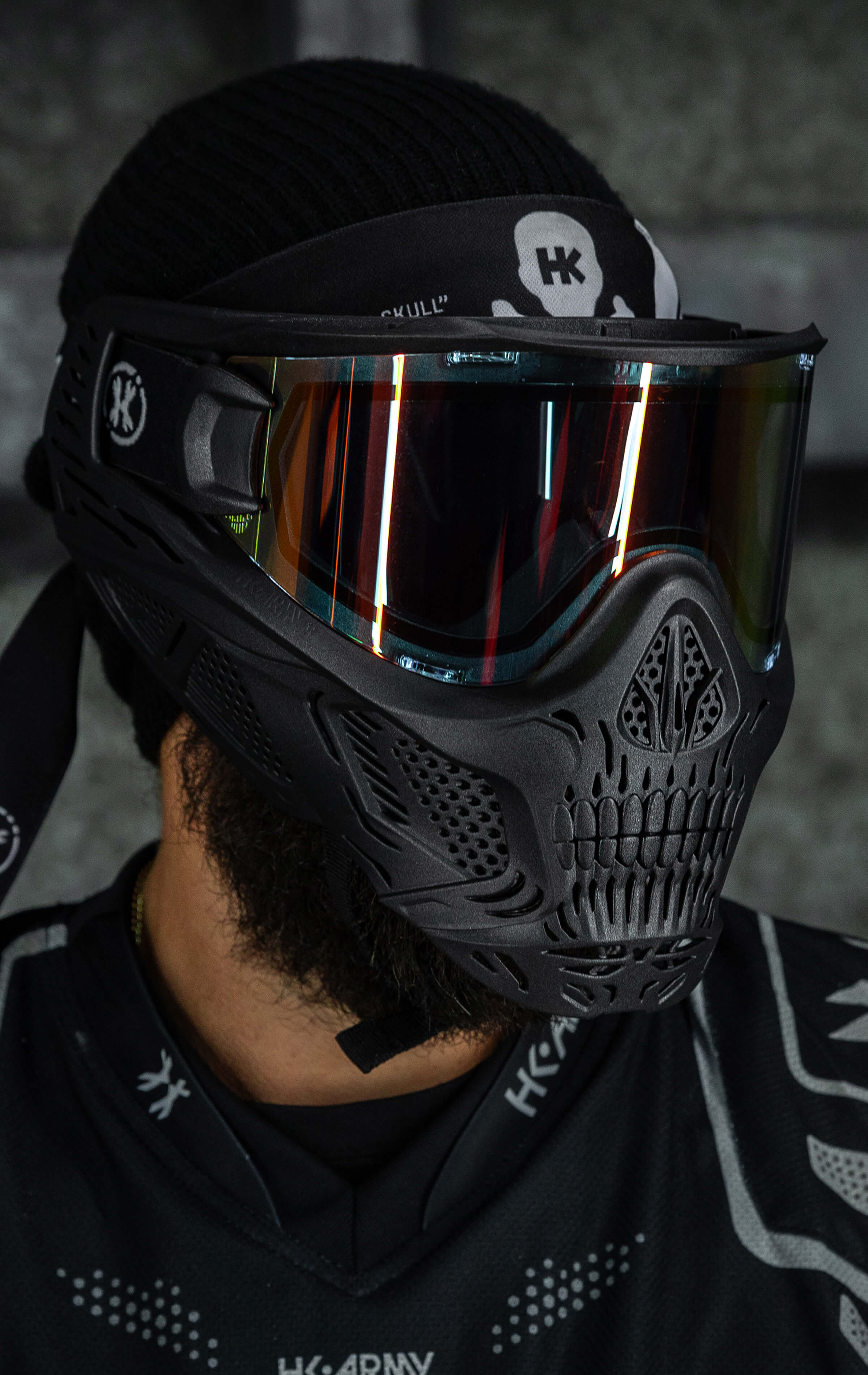 HSTL® Skull Goggle "Death" - Black w/ Fire Lens - XTREME Airsoft Superstore