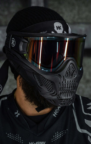 HSTL® Skull Goggle "Death" - Black w/ Fire Lens - XTREME Airsoft Superstore