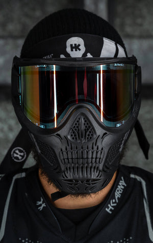 HSTL® Skull Goggle "Death" - Black w/ Fire Lens - XTREME Airsoft Superstore