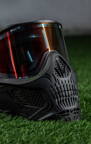 HSTL® Skull Goggle "Death" - Black w/ Fire Lens - XTREME Airsoft Superstore