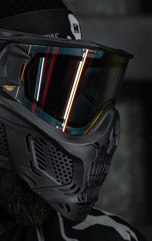 HSTL® Skull Goggle "Death" - Black w/ Fire Lens - XTREME Airsoft Superstore