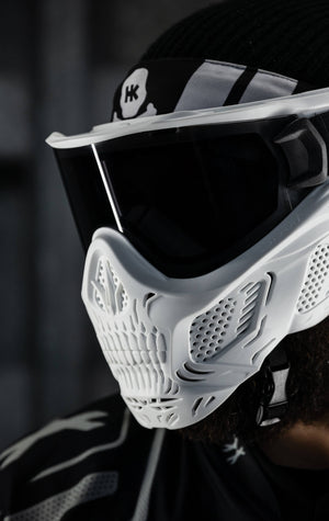 HSTL® Skull Goggle "Ghost" - White w/ Smoke Lens - XTREME Airsoft Superstore