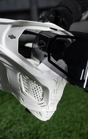 HSTL® Skull Goggle "Saint" - White w/ Gold Lens - XTREME Airsoft Superstore