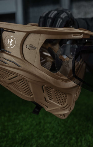 HSTL® Skull Goggle "Grave Digger" - Tan w/ Smoke Lens - XTREME Airsoft Superstore