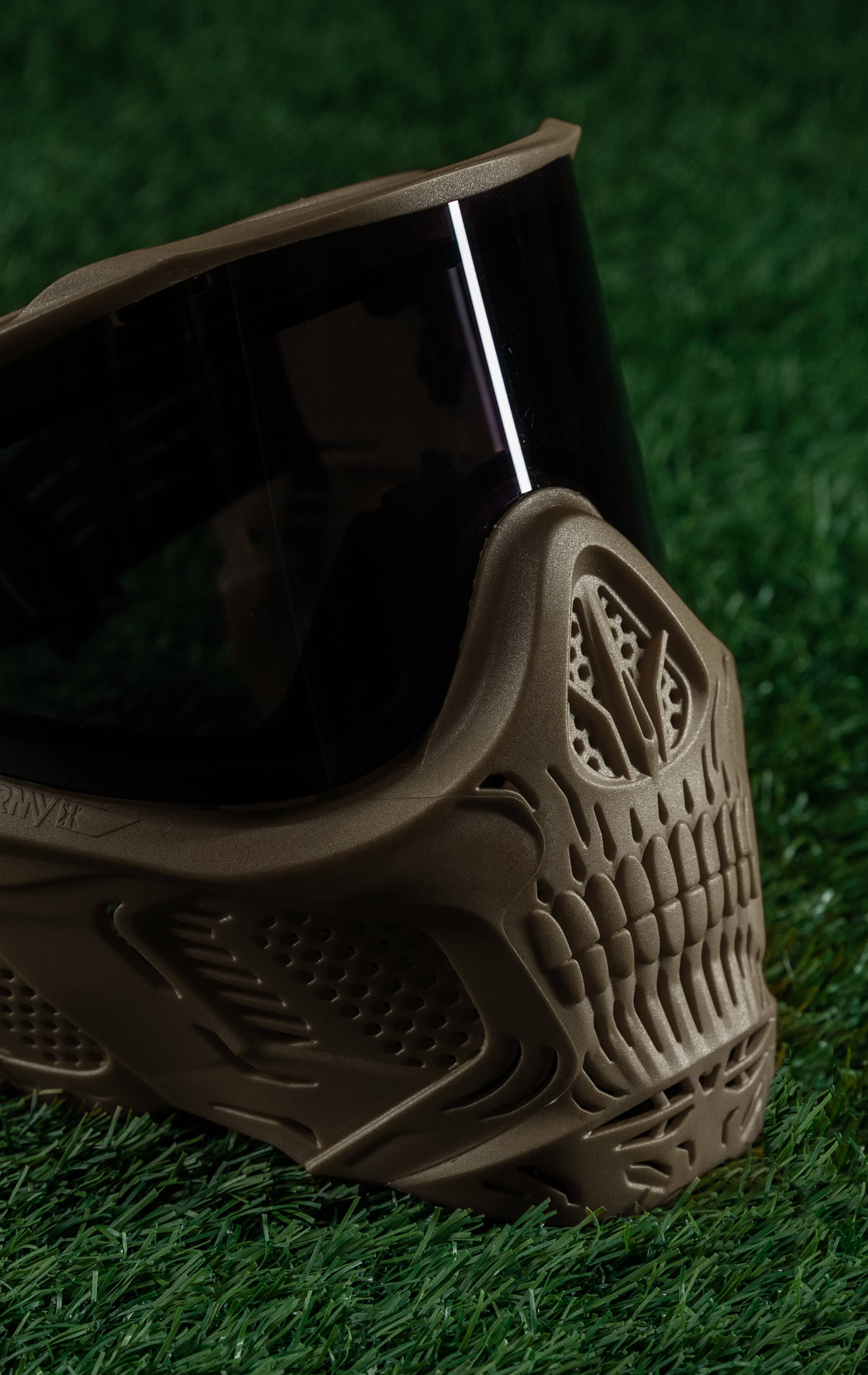 HSTL® Skull Goggle "Grave Digger" - Tan w/ Smoke Lens - XTREME Airsoft Superstore