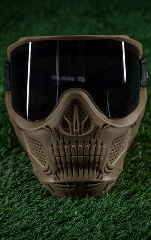 HSTL® Skull Goggle "Grave Digger" - Tan w/ Smoke Lens - XTREME Airsoft Superstore