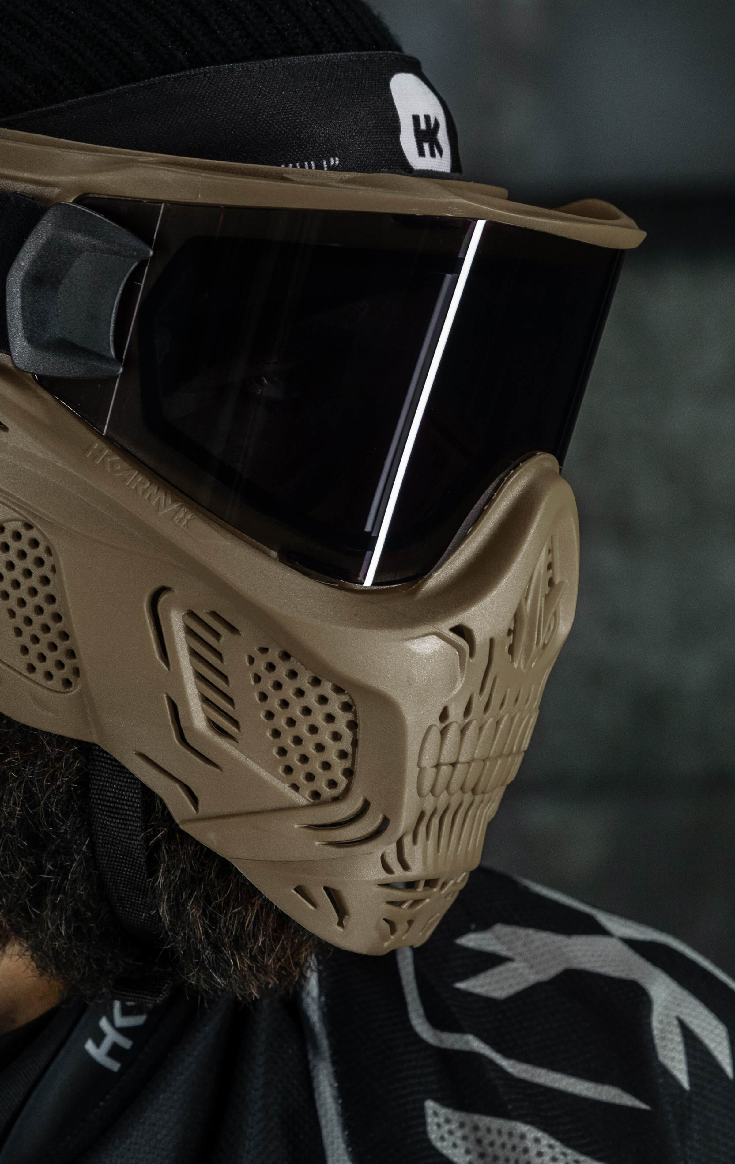 HSTL® Skull Goggle "Grave Digger" - Tan w/ Smoke Lens - XTREME Airsoft Superstore