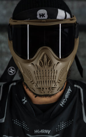HSTL® Skull Goggle "Grave Digger" - Tan w/ Smoke Lens - XTREME Airsoft Superstore