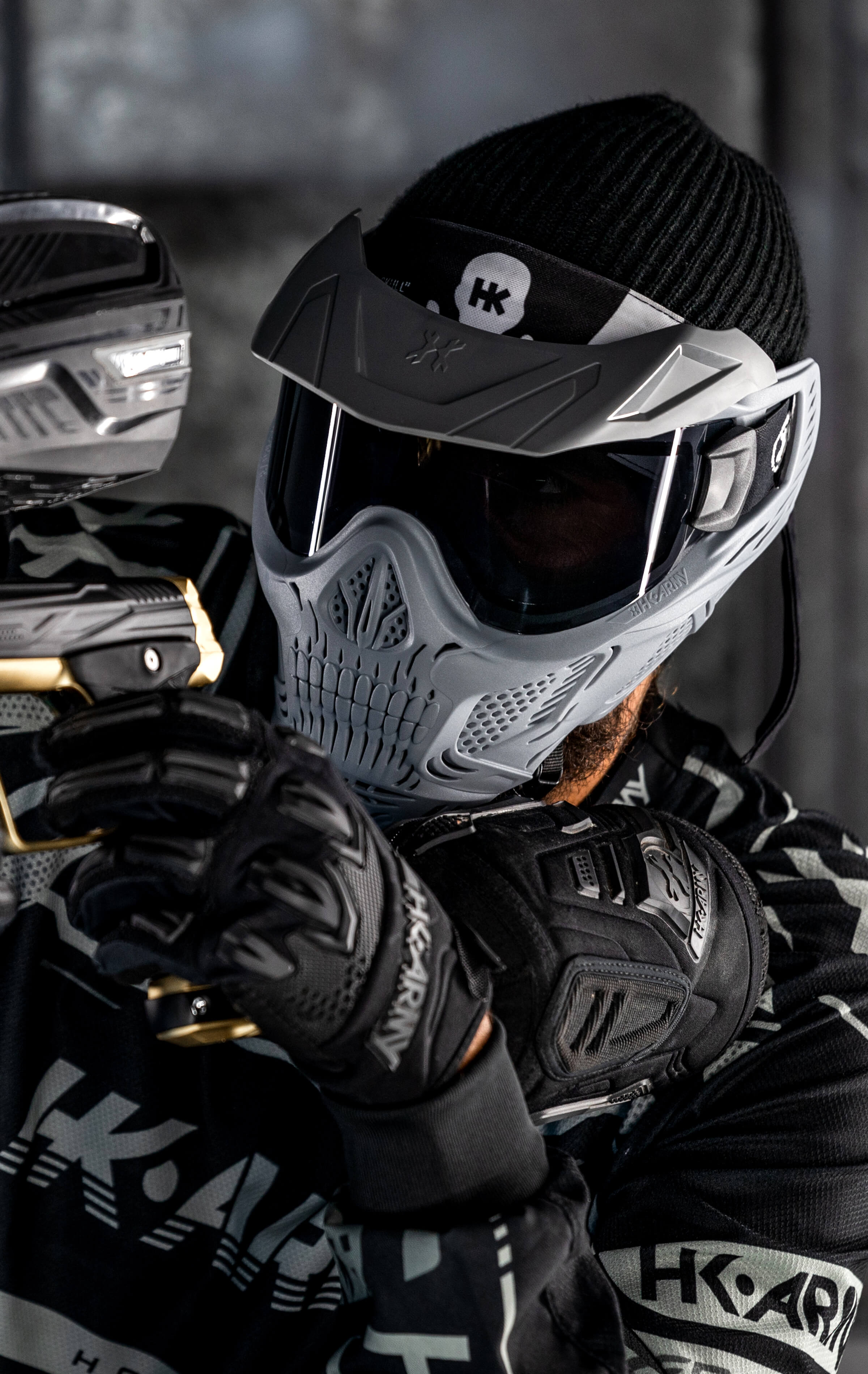 HSTL® Skull Goggle - Grey w/ Clear Lens - XTREME Airsoft Superstore