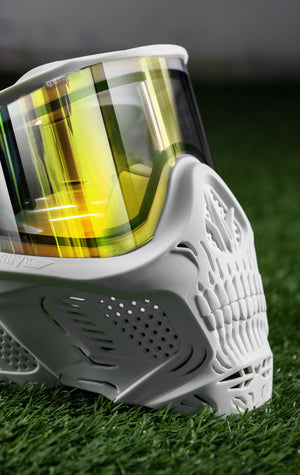 HSTL® Skull Goggle "Saint" - White w/ Gold Lens - XTREME Airsoft Superstore