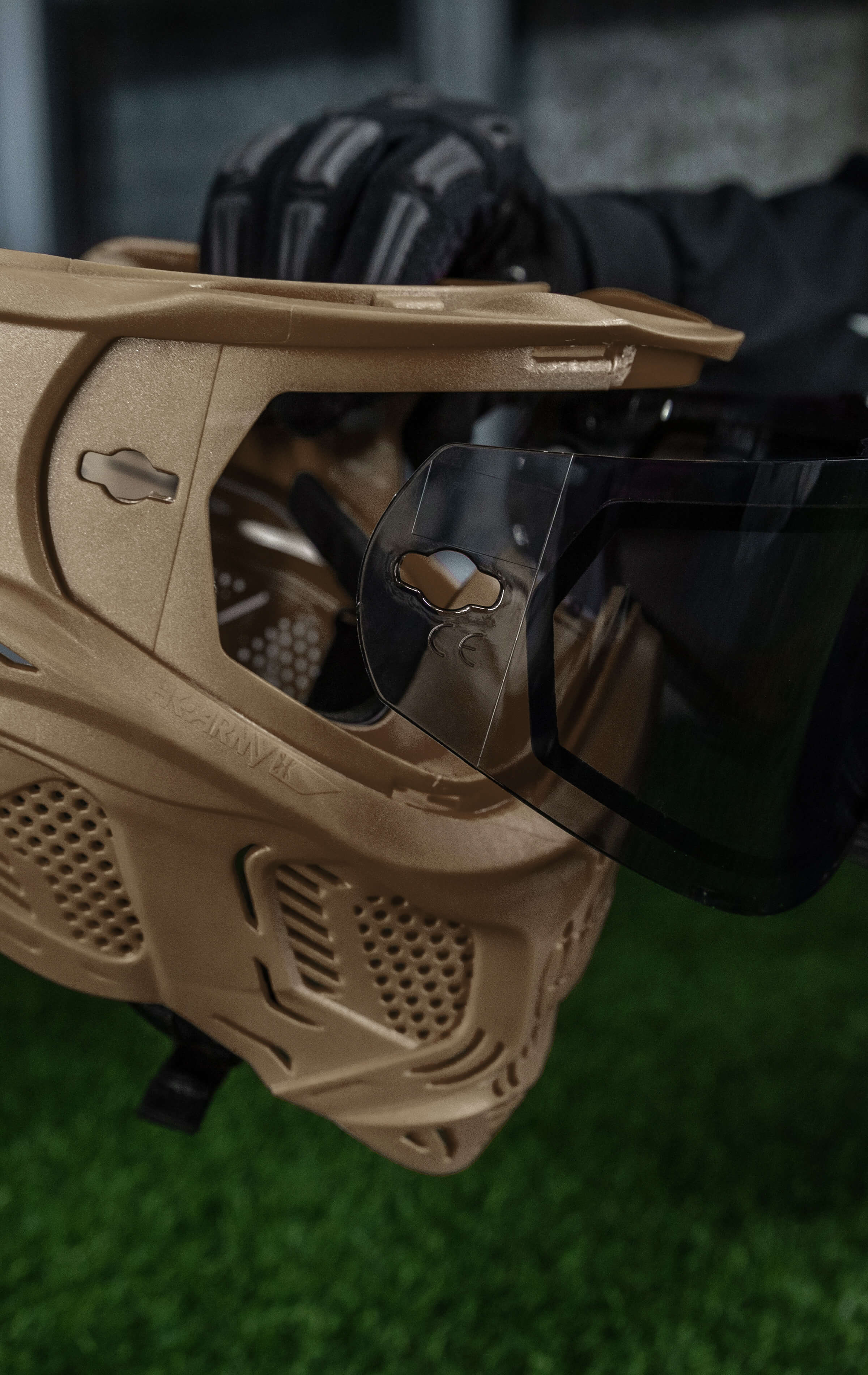 HSTL® Skull Goggle "Sandman" - Tan w/ Gold Lens - XTREME Airsoft Superstore