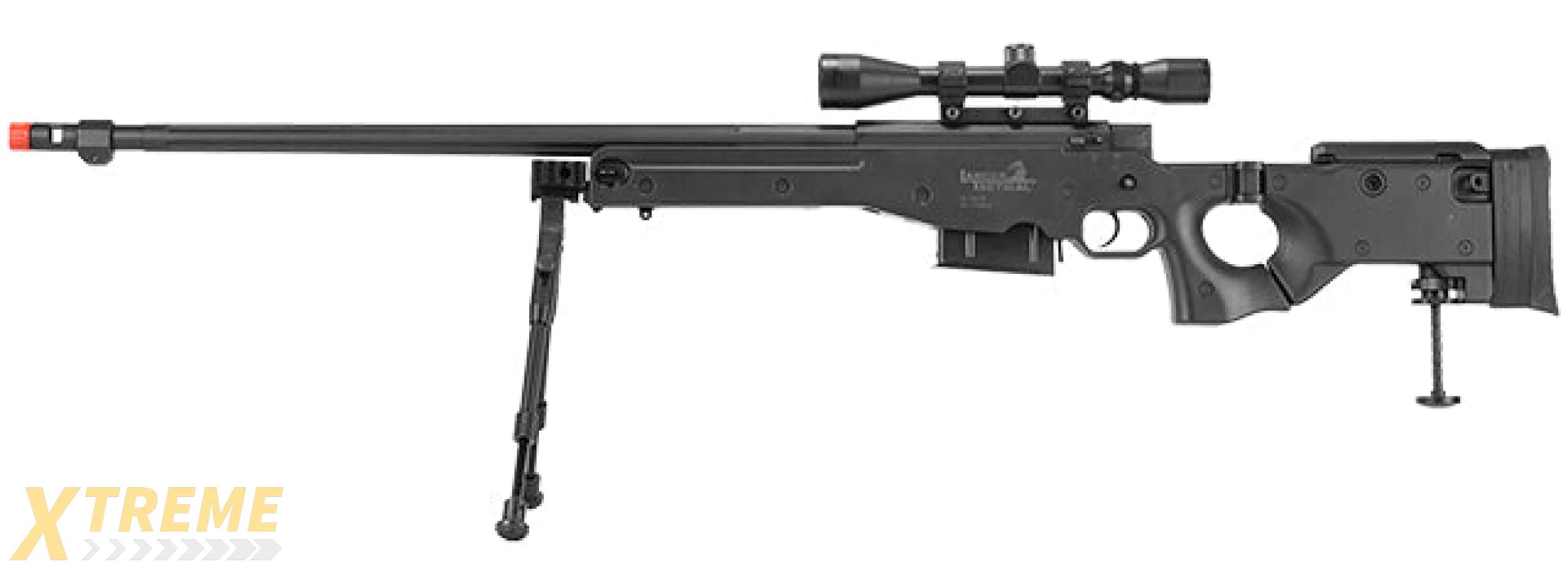 LT-96D AWP GAS POWERED BOLT ACTION RIFLE W/ SCOPE & BI-POD (COLOR: BLACK)