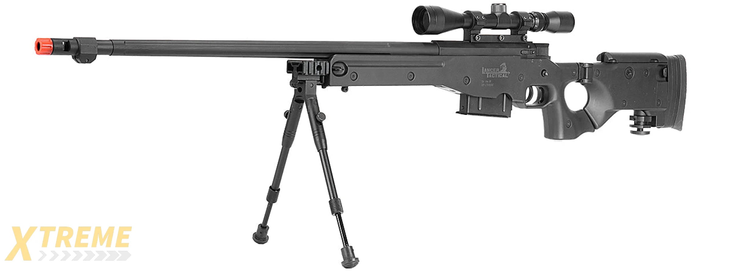 LT-96D AWP GAS POWERED BOLT ACTION RIFLE W/ SCOPE & BI-POD (COLOR: BLACK)
