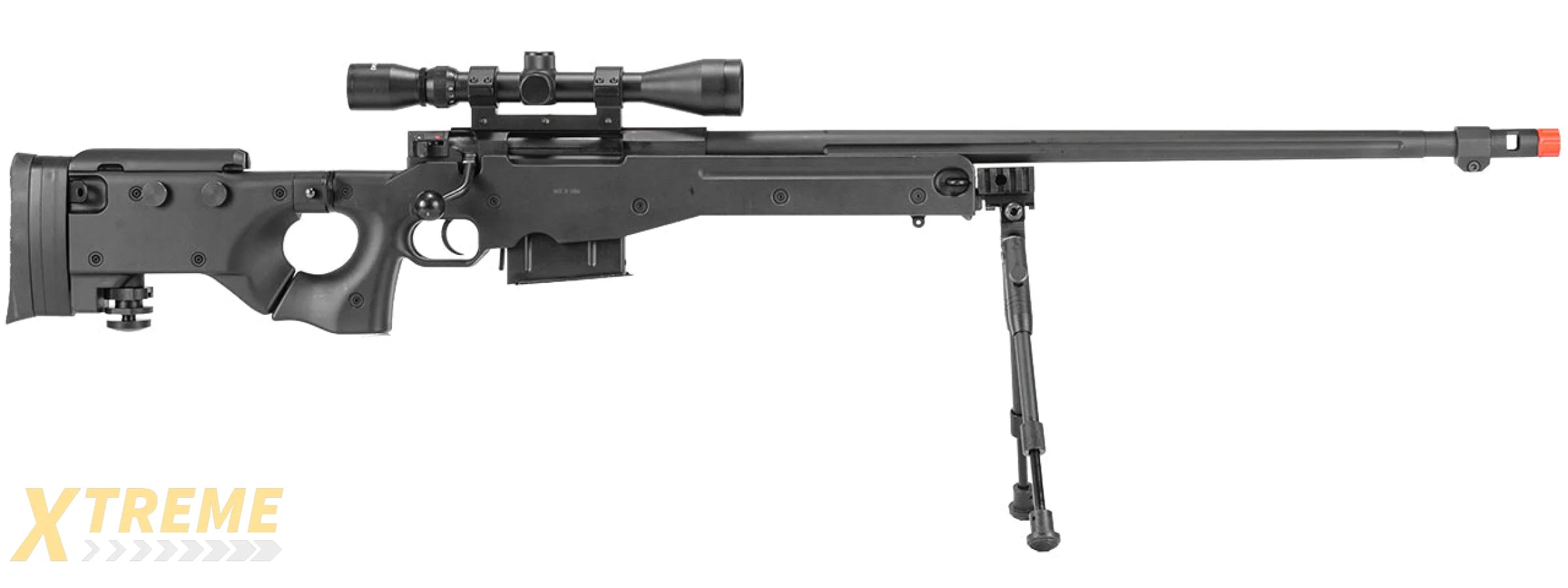 LT-96D AWP GAS POWERED BOLT ACTION RIFLE W/ SCOPE & BI-POD (COLOR: BLACK)