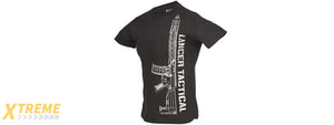 LTSHIRT1-XXXL MEN'S M4 RIFLE SHORT SLEEVE T-SHIRT (BLACK/SILVER), 3XL