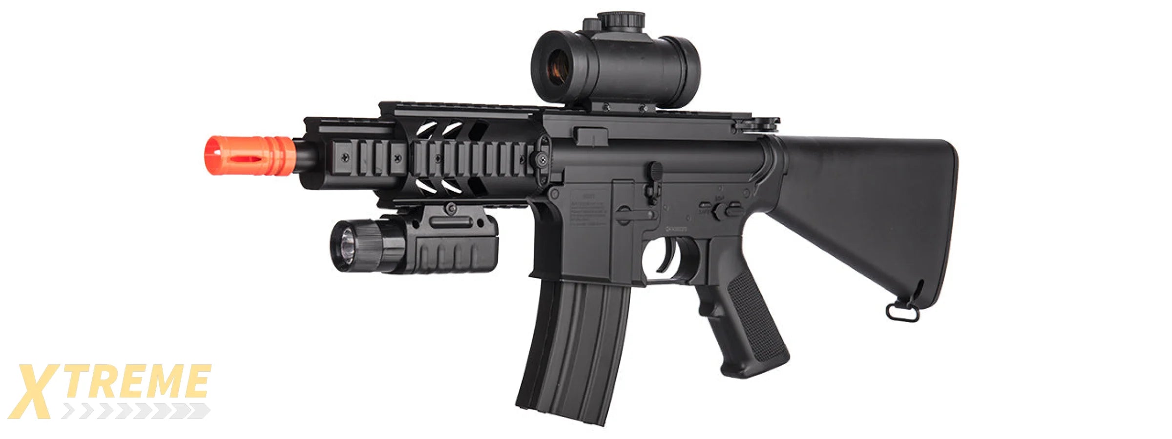 M805B2 DOUBLE EAGLE M4 AEG RIFLE (BK) w/ RED-DOT SIGHT, FLASHLIGHT, LASER