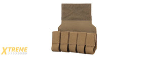 MOLLE Webbing Quintuplets Grenade Pouches For Tactical Vest Expansion - (Tan)