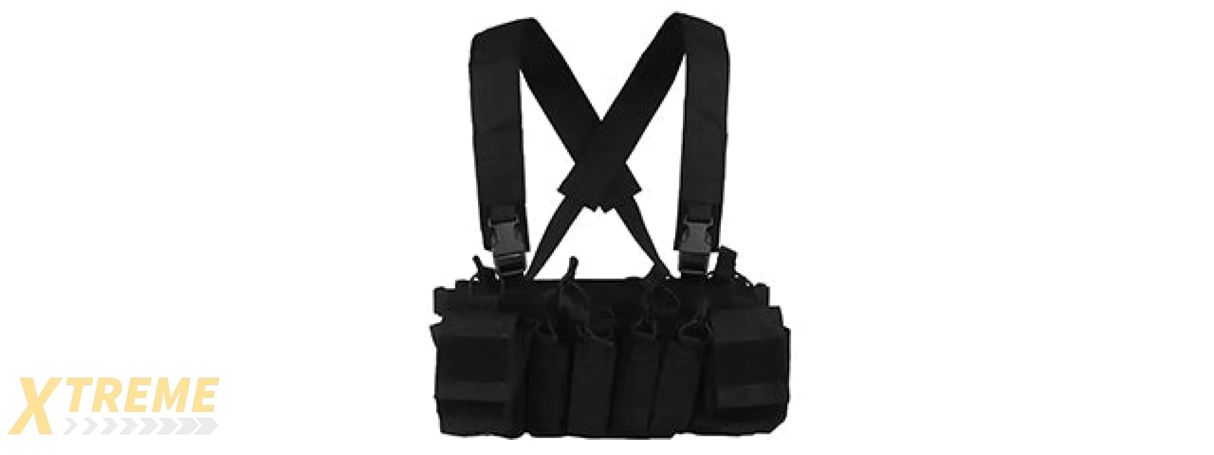 Multifunctional Tactical Chest with Modular Mag Pouches - (Black)