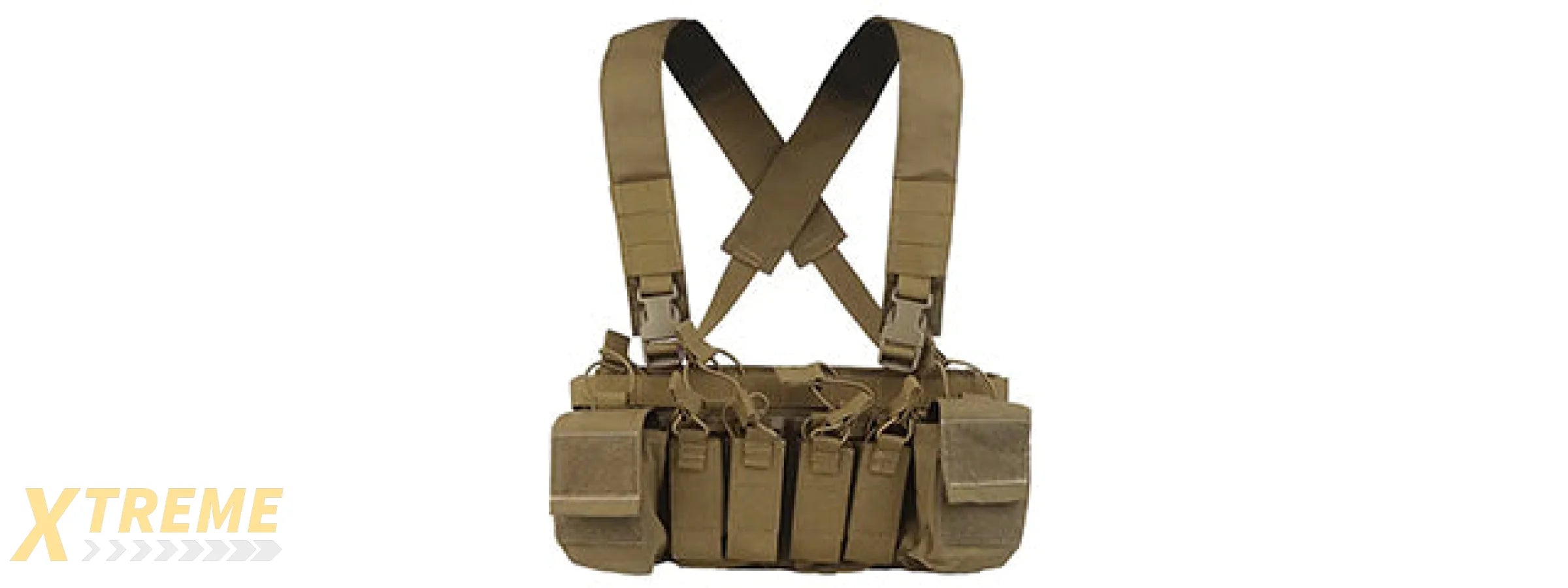 Multifunctional Tactical Chest with Modular Mag Pouches - (Tan)