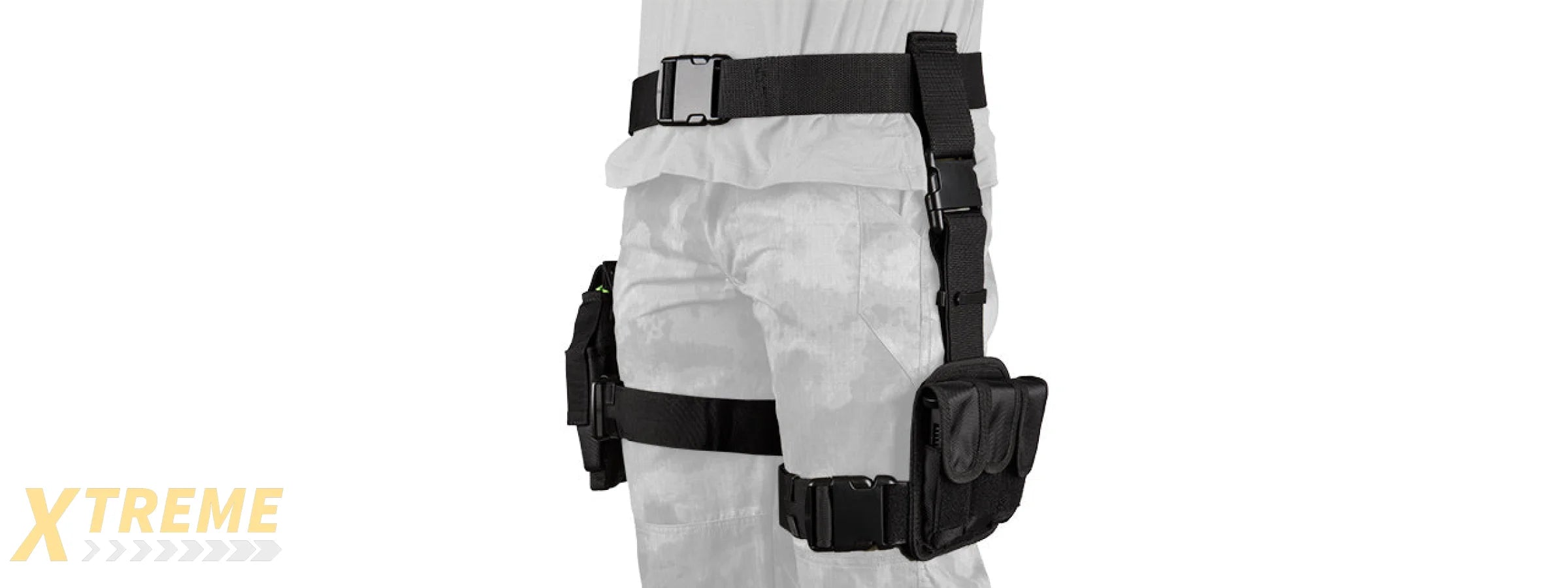 NCSTAR 3-PIECE DROP LEG HOLSTER AND MAGAZINE HOLDER - BLACK