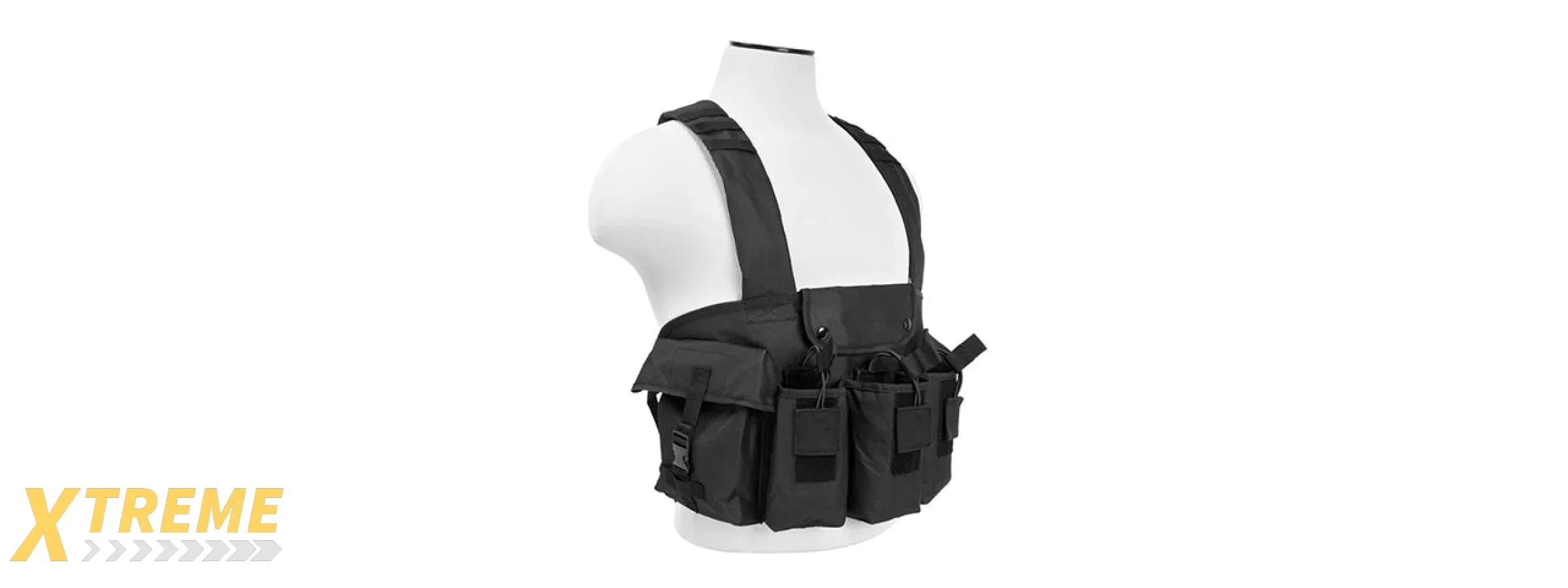 NCSTAR TACTICAL 6 POCKET AK CHEST RIG - BLACK