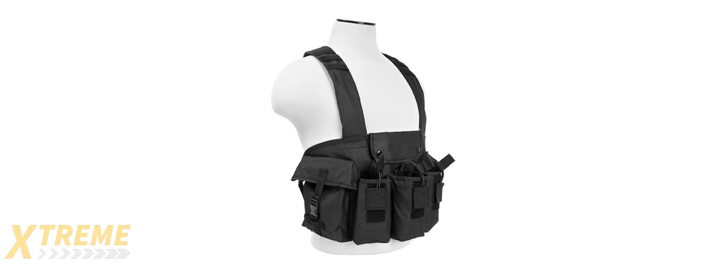 NCSTAR TACTICAL 6 POCKET AK CHEST RIG - BLACK