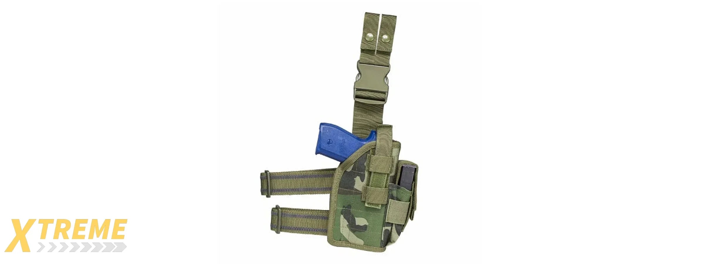 NCSTAR VISM UNIVERSAL DROP LEG HOLSTER (WOODLAND CAMO)