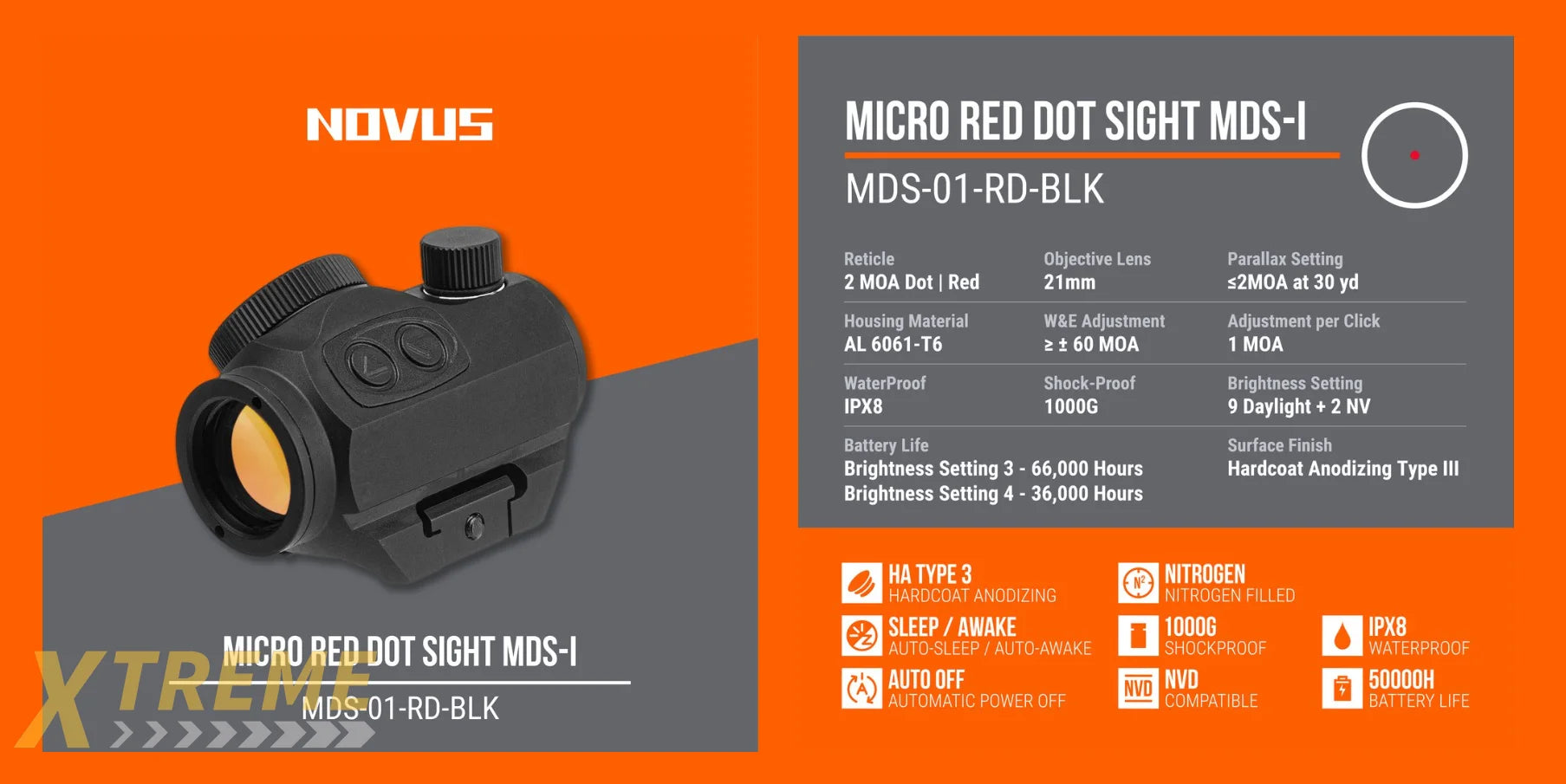 Novus Precision Optic Micro Red Dot Sight MDS1