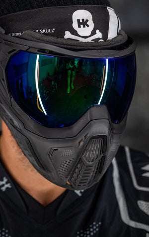 SLR Goggle - Odyssey (Black/Black/Smoke) Aurora Green Lens - XTREME Airsoft Superstore