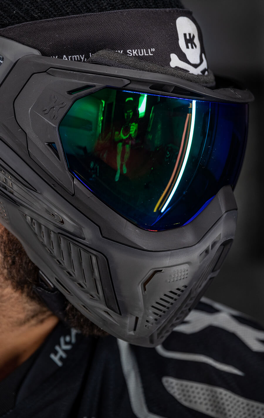 SLR Goggle - Odyssey (Black/Black/Smoke) Aurora Green Lens - XTREME Airsoft Superstore