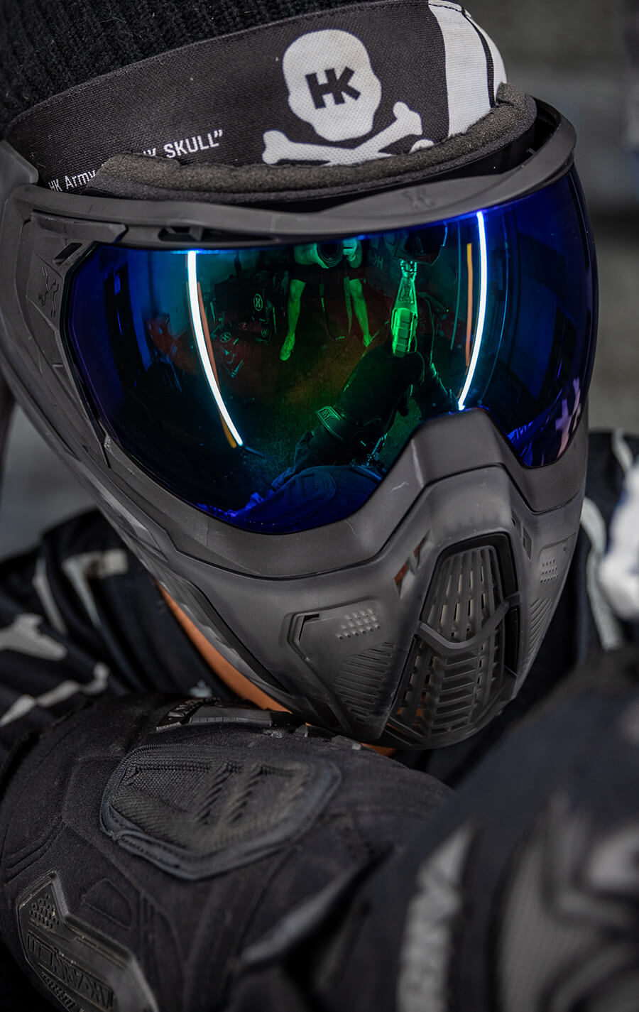 SLR Goggle - Odyssey (Black/Black/Smoke) Aurora Green Lens - XTREME Airsoft Superstore