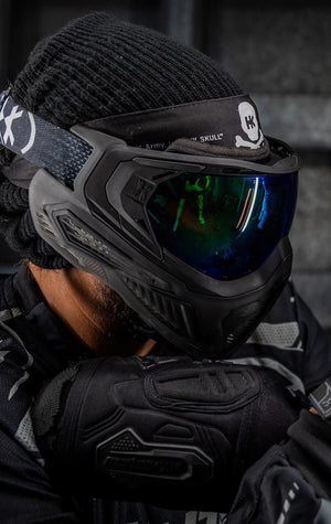 SLR Goggle - Odyssey (Black/Black/Smoke) Aurora Green Lens - XTREME Airsoft Superstore