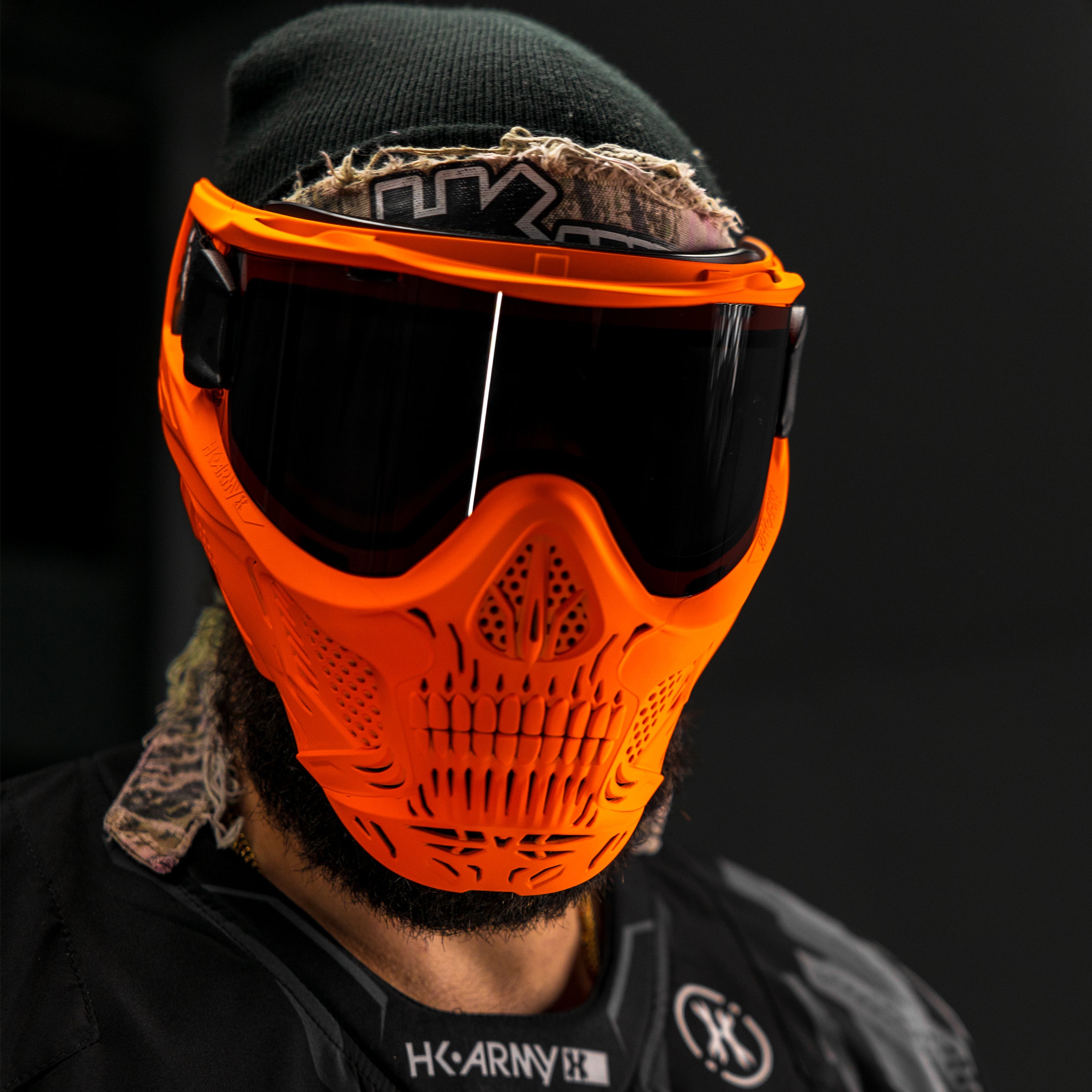 HSTL® Glowball™ Skull Goggle Neon Orange w/ Smoke Lens - XTREME Airsoft Superstore