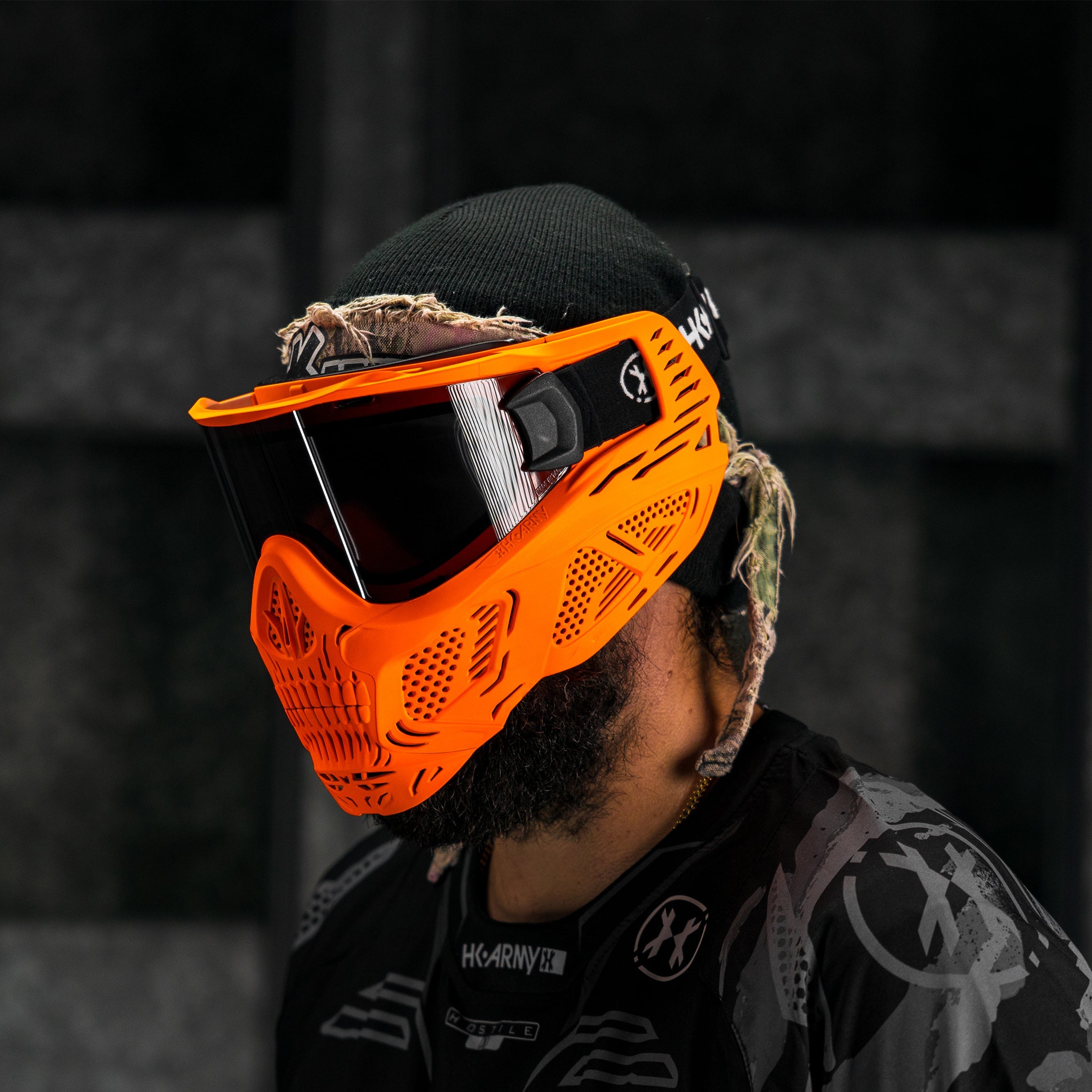 HSTL® Glowball™ Skull Goggle Neon Orange w/ Smoke Lens - XTREME Airsoft Superstore