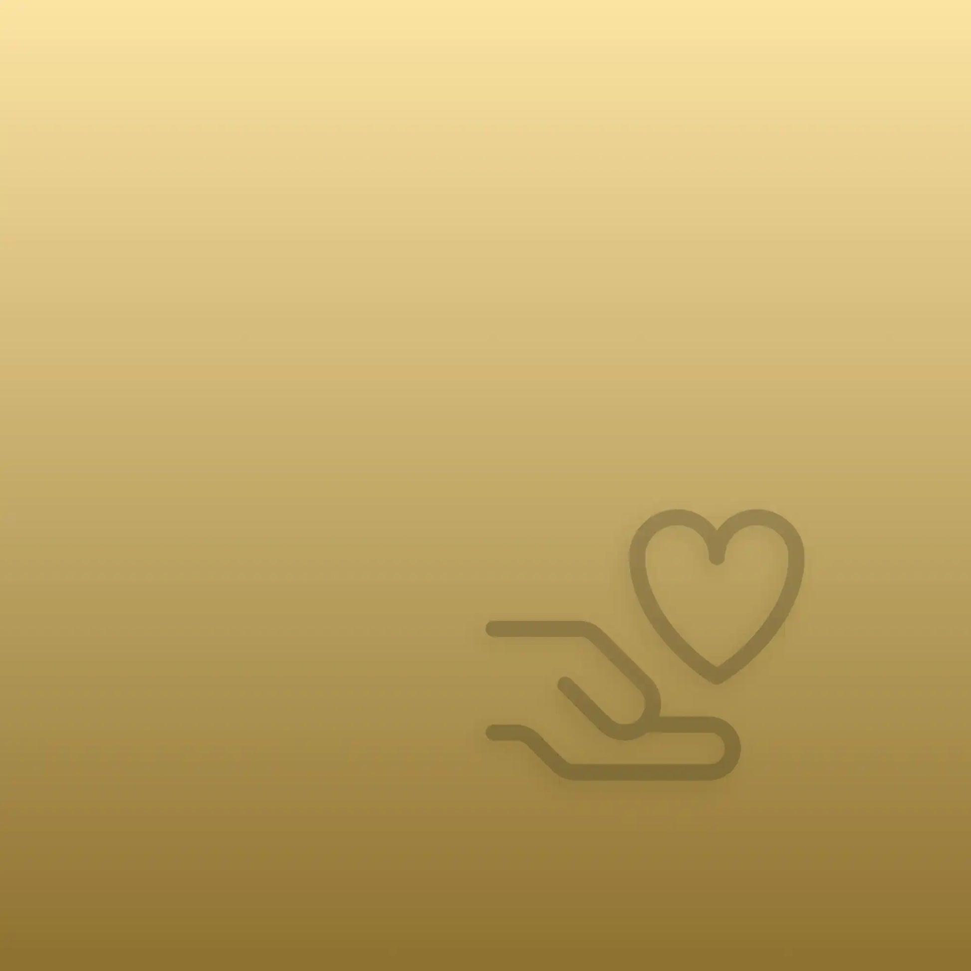 An outline icon of a hand holding a heart.