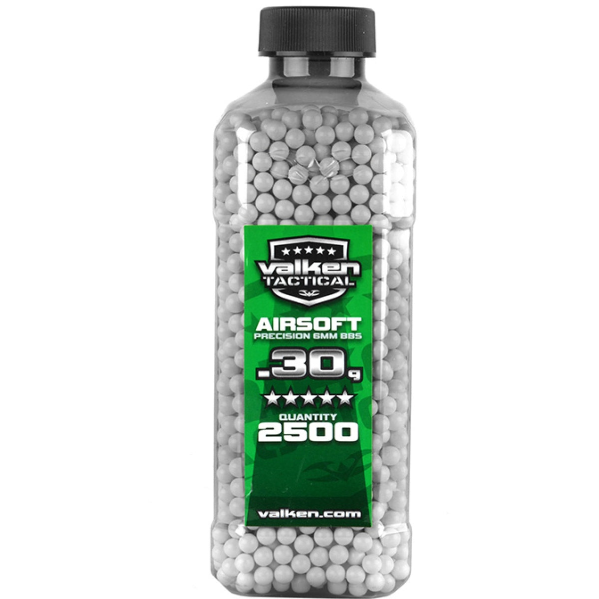 Valken Tactical 0.30g Seamless 6mm Airsoft BBs - 2500rd Bottle