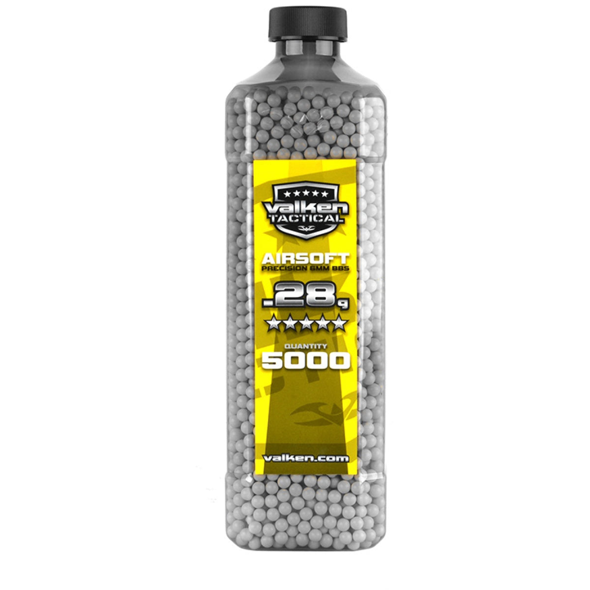 Valken Tactical 0.28g Seamless 6mm Airsoft BBs - 5000rd Bottle