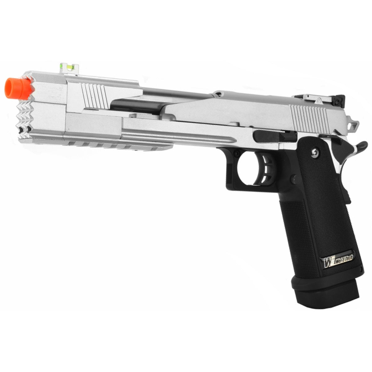 WE Airsoft 7" Dragon Full Metal Hi-Capa Gas Blowback Pistol - Silver