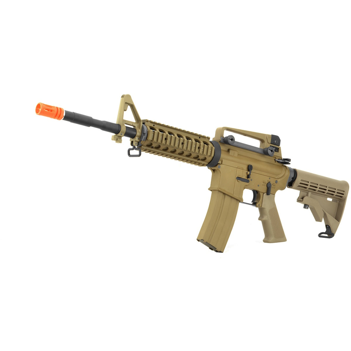 WE Tech Open Bolt M4A1 RIS Gas Blowback GBBR Airsoft Rifle - TAN