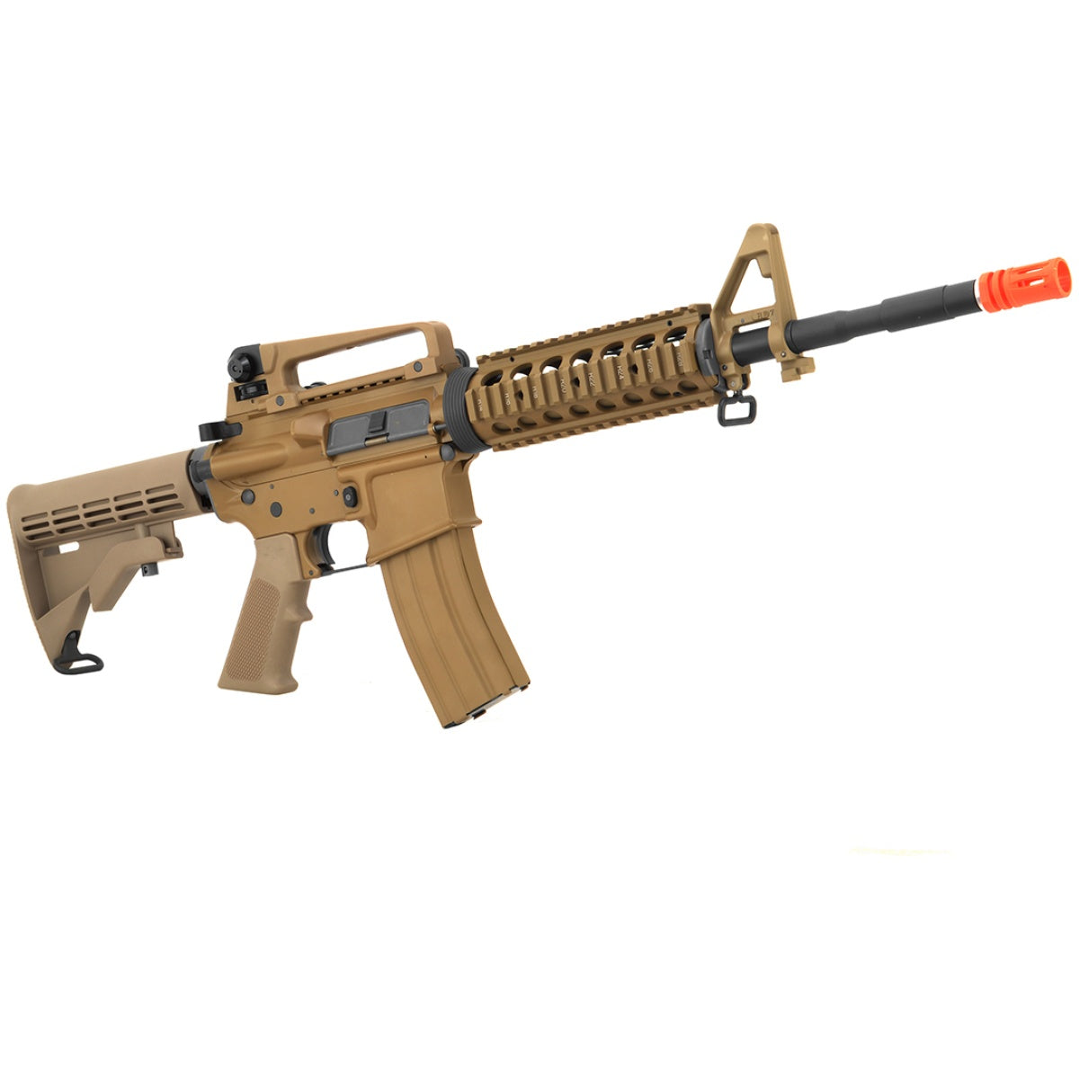 WE Tech Open Bolt M4A1 RIS Gas Blowback GBBR Airsoft Rifle - TAN