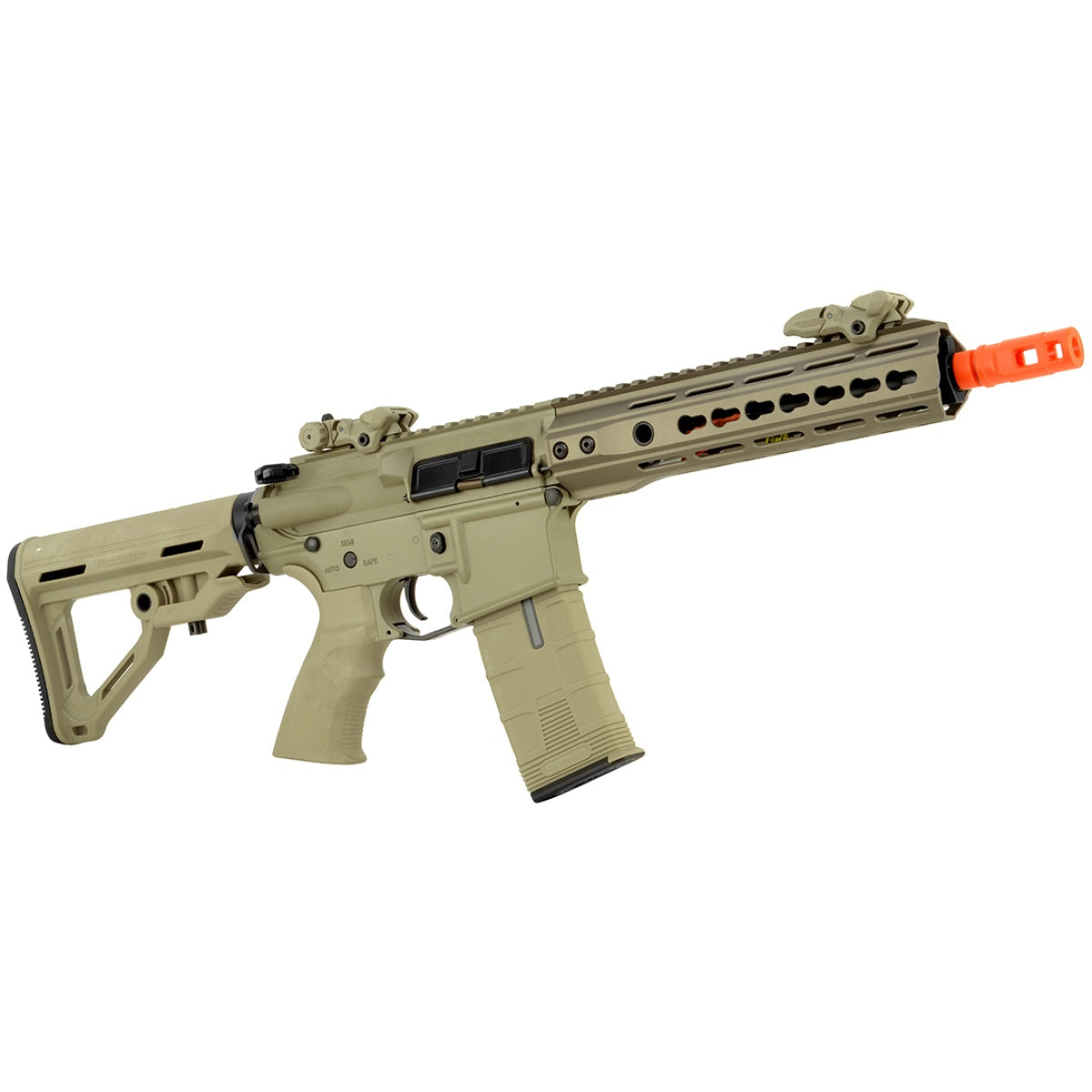 ICS CXP UK1 TransforM4 EBB KeyMod Airsoft M4 AEG Rifle Short - TAN