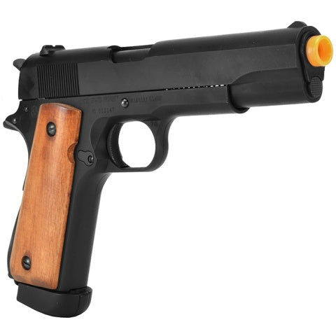 WE-Tech Bell WWII M1911A1 Airsoft Pistol CO2 Blowback Gun (Color: Black & Wood)