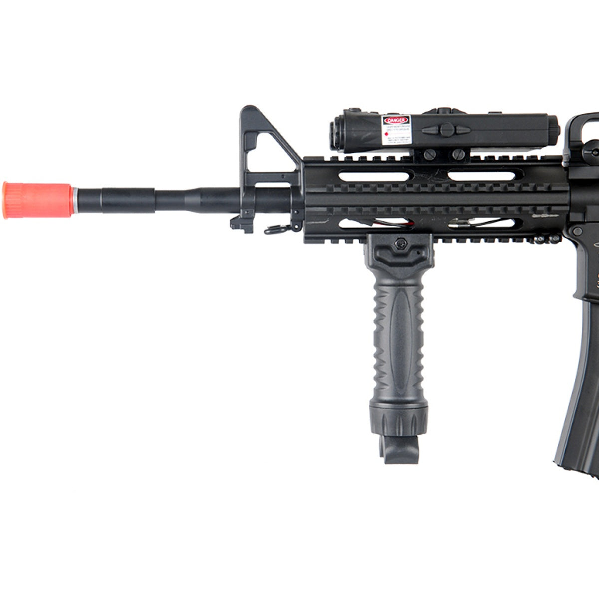 ICS Airsoft M4 AEG w/ RAS Tactical Folding Stock - BLACK