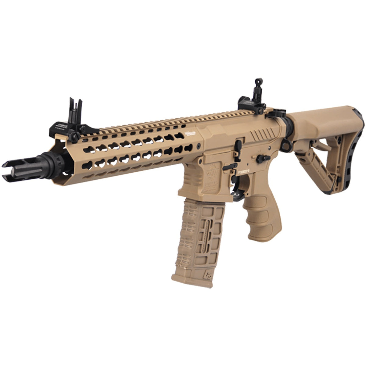G&G Combat Airsoft CM16 SRL 9" M4 AEG Rifle - TAN