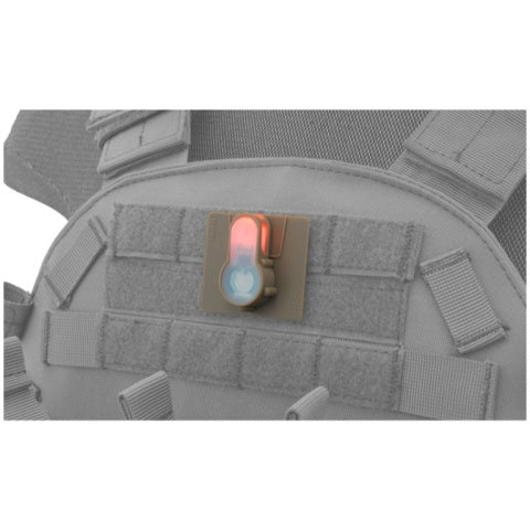 FMA Airsoft S-Light Hook Base PINK LED Strobe Light - DARK EARTH