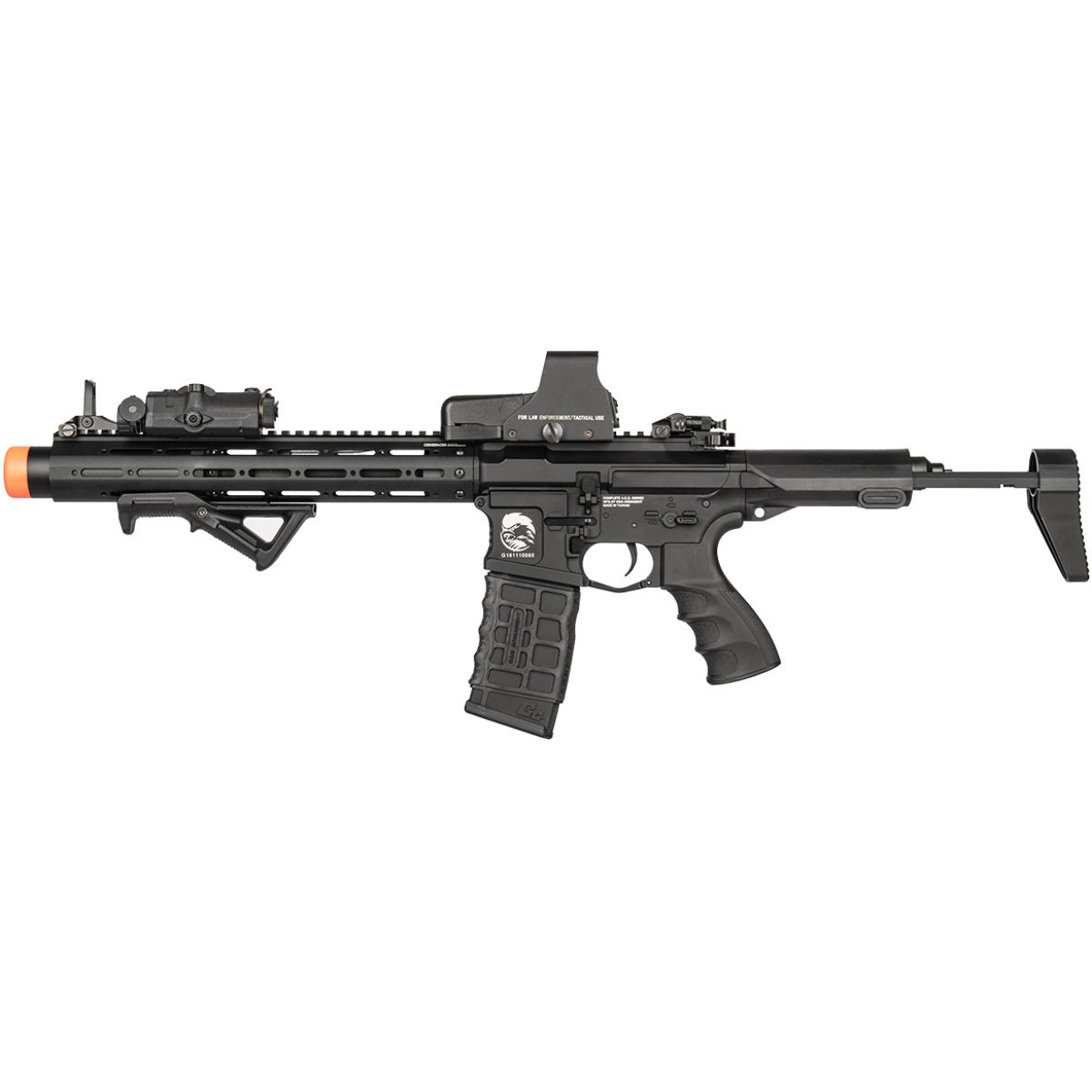 G&G PDW15-AR 12" AEG Airsoft Rifle w/ Mock Suppressor - BLACK