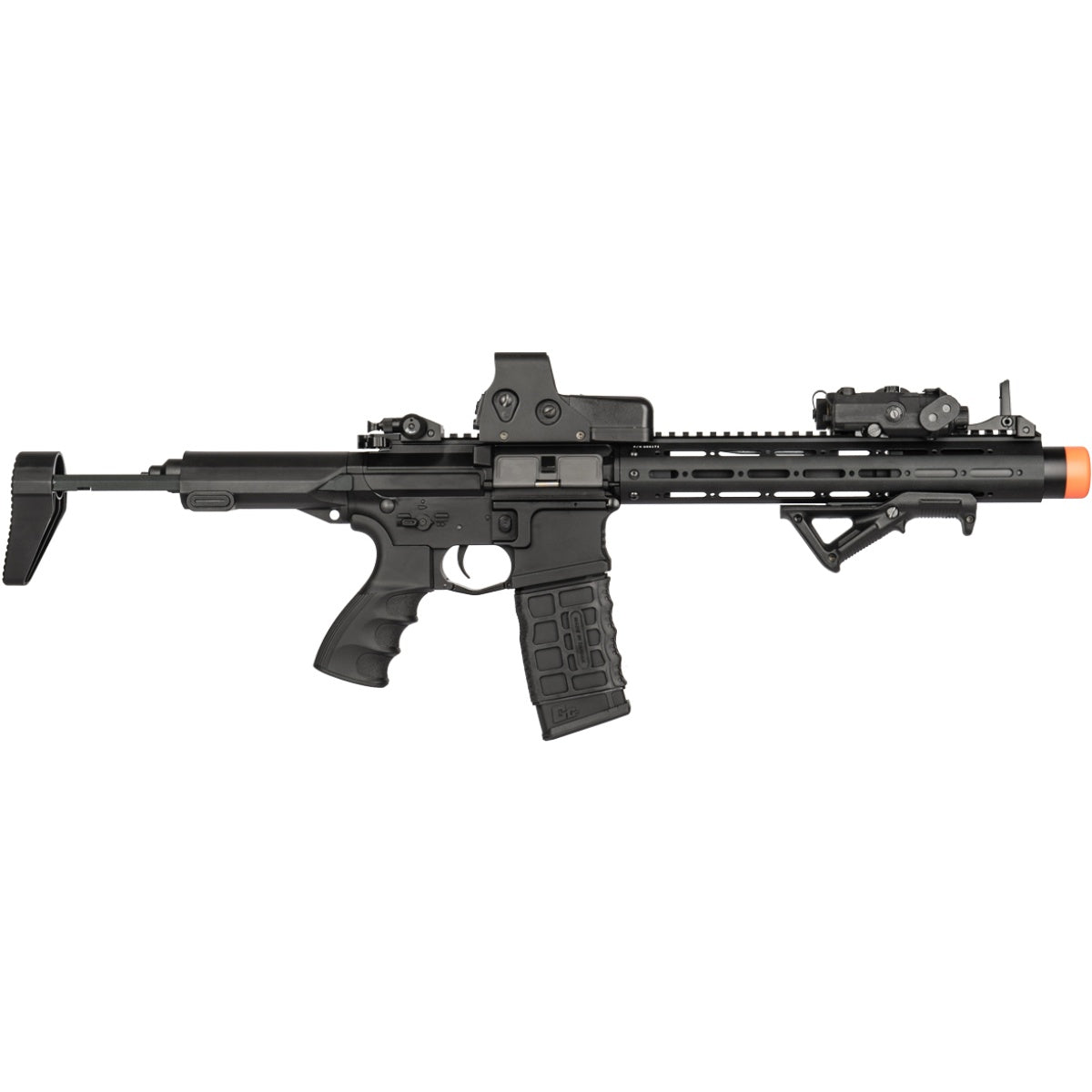 G&G PDW15-AR 12" AEG Airsoft Rifle w/ Mock Suppressor - BLACK