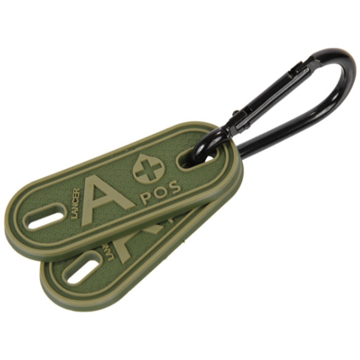 Lancer Tactical PVC "A+" Blood Type Hang Tags - OLIVE DRAB