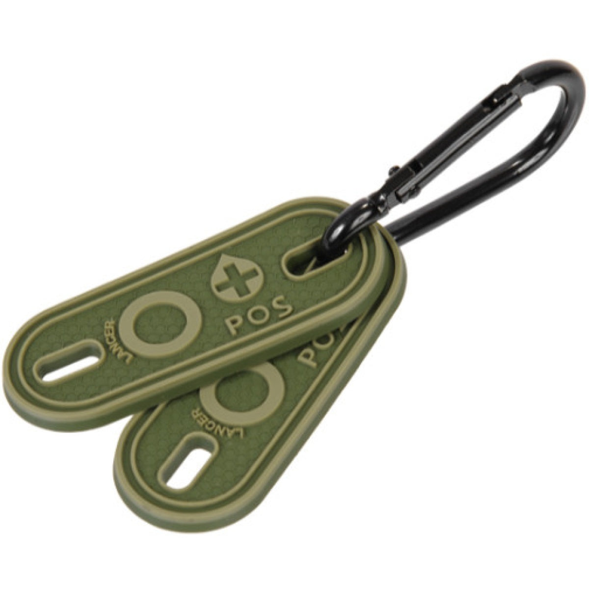 Lancer Tactical PVC "O+" Blood Type Hang Tags - OLIVE DRAB